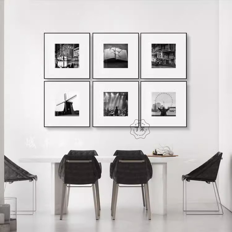 黑白摄影组合装饰画小众艺术样板房工作室卧室书房咖啡厅壁画定制