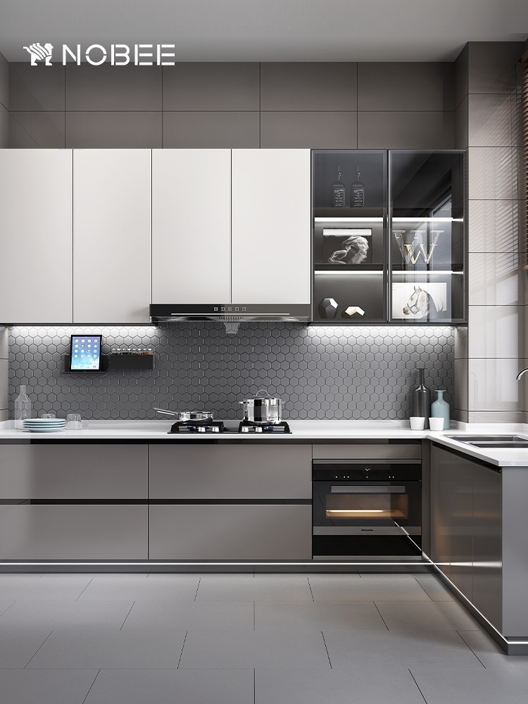诺贝尼香港整体厨房橱柜定制家用厨柜装修设计效果图石英石台面