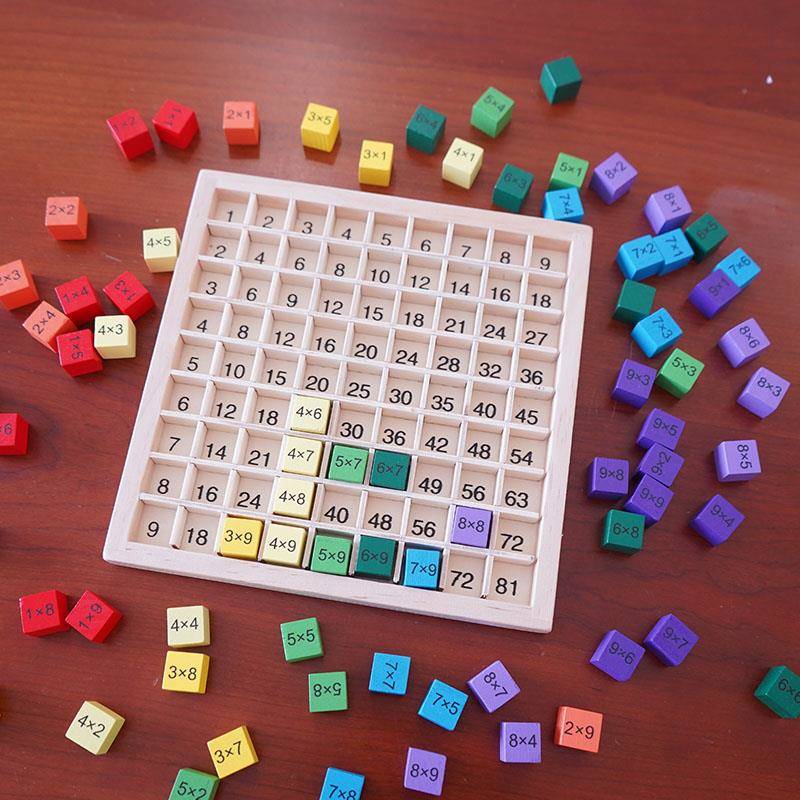儿童木质数字九九乘法口诀表3-6-9岁早教用启蒙教具拼图积木玩具