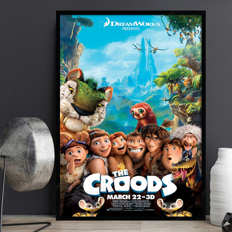The Croods 疯狂原始人 电影海报装饰画动画卡通儿童房床头挂画