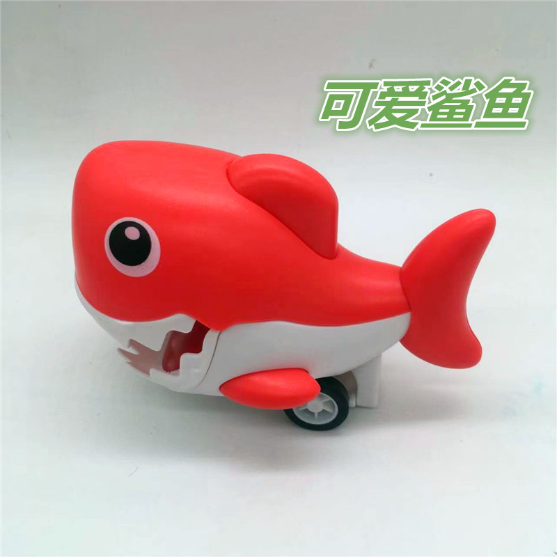 按压滑行小鲨鱼幼儿2-5-8岁玩具车儿童可爱按压滑行回力1-3-6玩具
