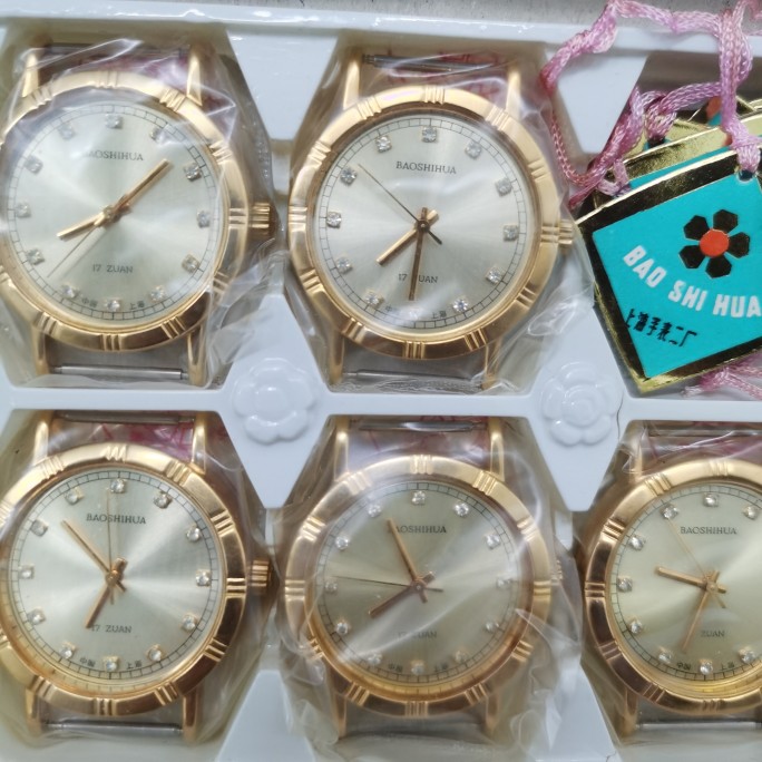 原装库存宝石花男机械表，上海手表厂生产老式上弦手表正常走时