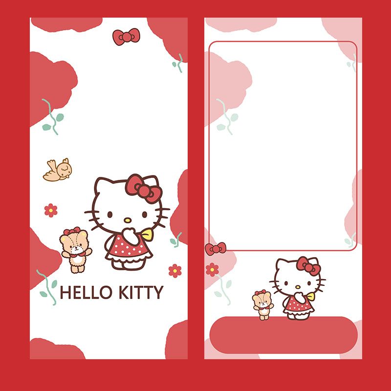 红色HelloKitty手机壁纸套图可爱 手机壁纸素材 高清苹果壁纸