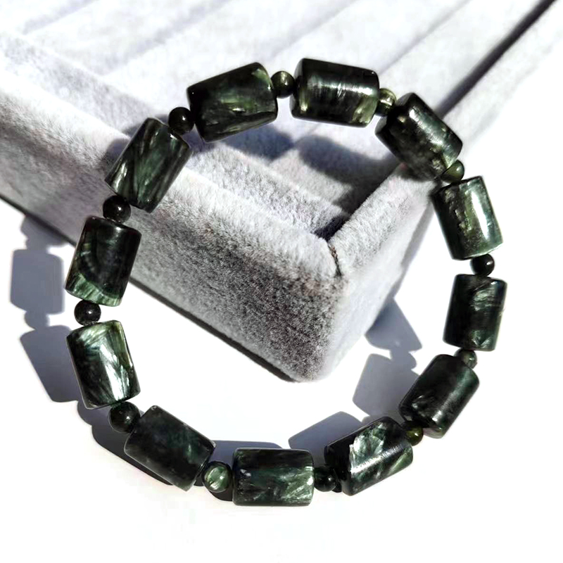 绿龙晶手链天然原石圆珠子手串水晶宝石首饰品礼物祖母绿泥石项链