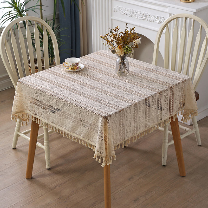 餐桌布镂空蕾丝正方形家用长方形简约现代茶几布艺田园风台布垫子