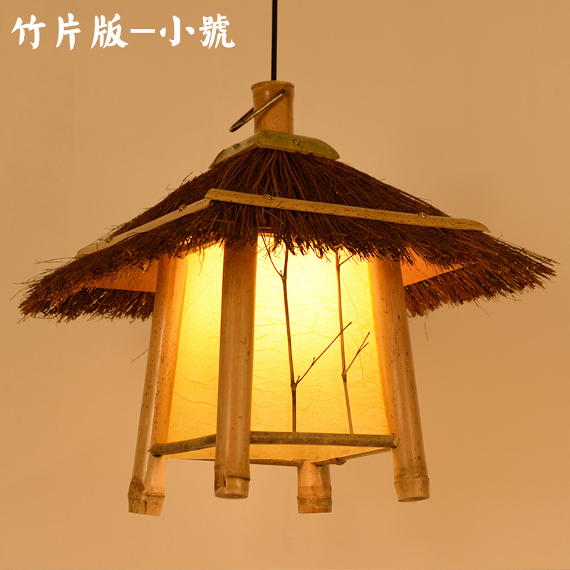 竹编鸟笼中式怀旧餐厅吊灯创意个性复古日式饭店吧台阳台竹艺灯笼