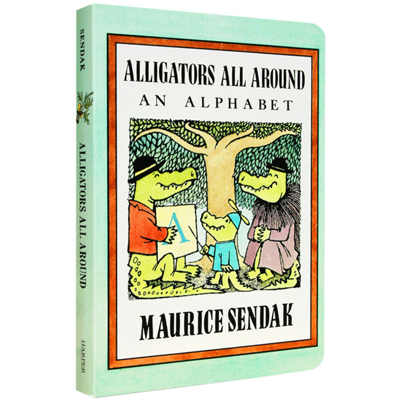 小鳄鱼学字母 Alligators All Around Board Book 英文原版绘本  廖彩杏书单 拼读纸板书 英文字母认知 0-6岁英语绘本进口