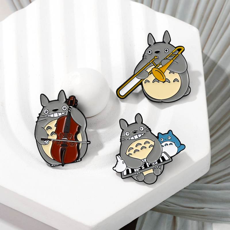 小众猫交响乐团胸针钢琴竖琴乐器金属徽章音乐演奏家礼物胸章