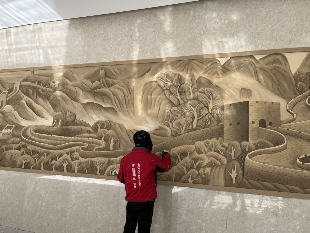 上海墙绘手绘壁画建党涂鸦装饰画上门定制墙体彩绘文化墙工厂大厅