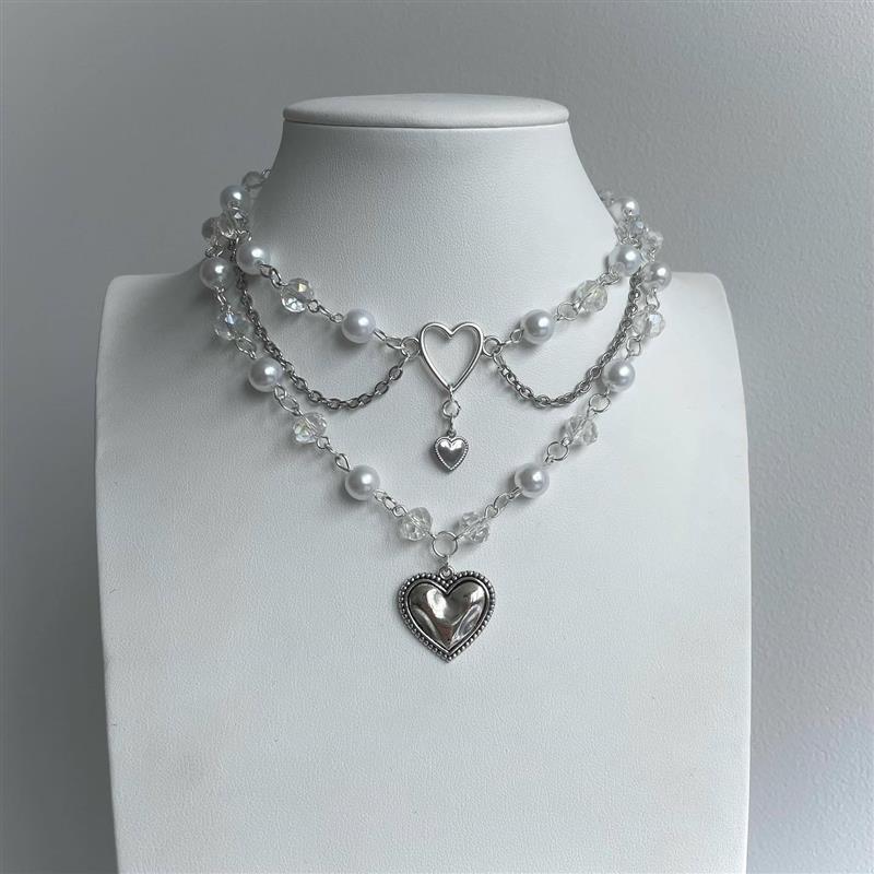 Handmade Faerie Rosary Heart Layered Chain Cottagecore Fairy