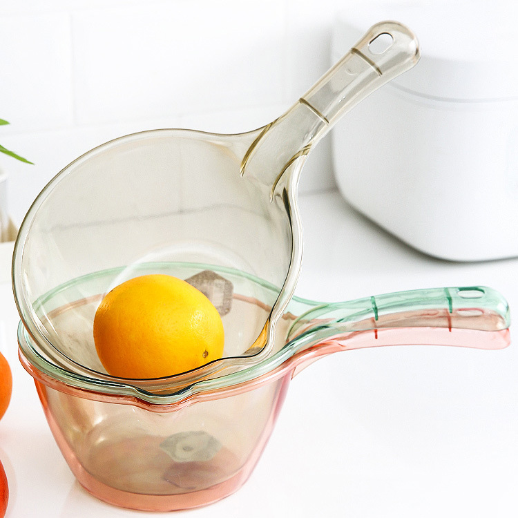 家用厨房水瓢透明塑料水勺洗澡舀水勺水漂舀子长柄创意洗头水勺子