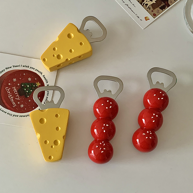 创意磁吸开瓶器糖葫芦奶酪设计开盖神器冰箱贴瓶盖起子家用可爱