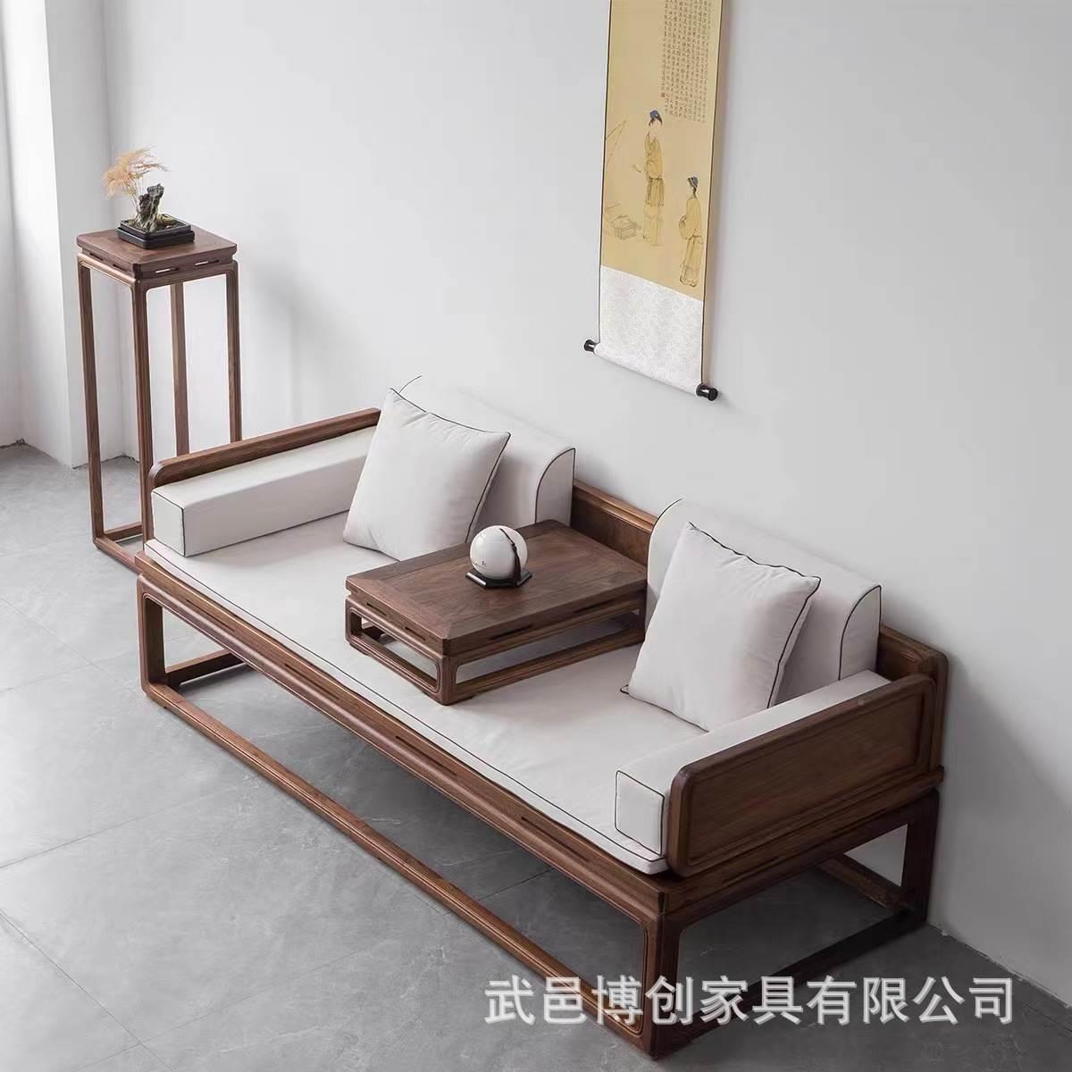 新中式老榆木罗汉床罗汉榻美人榻中式家具单人榻榻米沙发床客厅