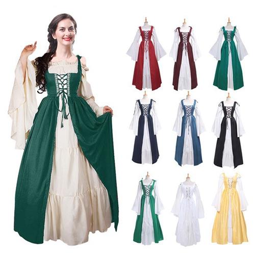 圣节宫廷风束腰欧洲中世纪复古长裙戏剧演出服cos公主裙