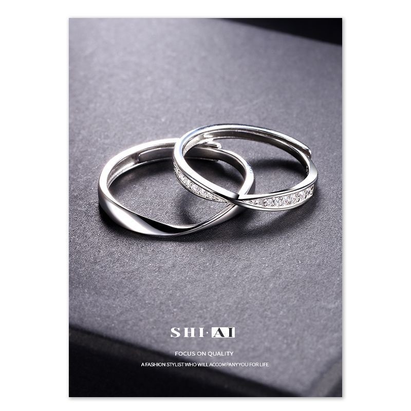 莫比乌斯环戒指情侣对戒S925纯银戒指女小众设计个性日韩表白礼物