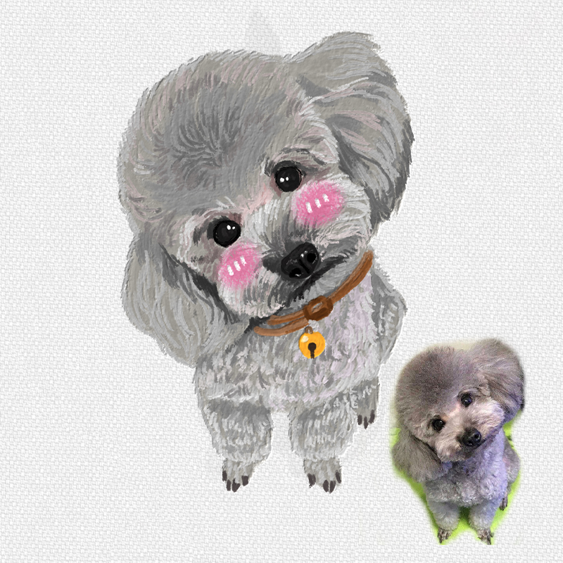 宠物头肖像手板绘油画定制Q版卡通猫咪狗狗约稿图案设计来图代画