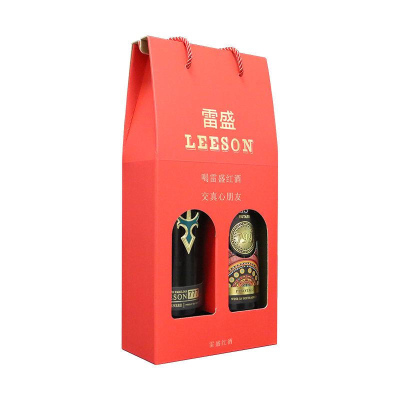 雷盛红酒专用礼盒手提袋张纪中头像版高端大气（只是礼盒）