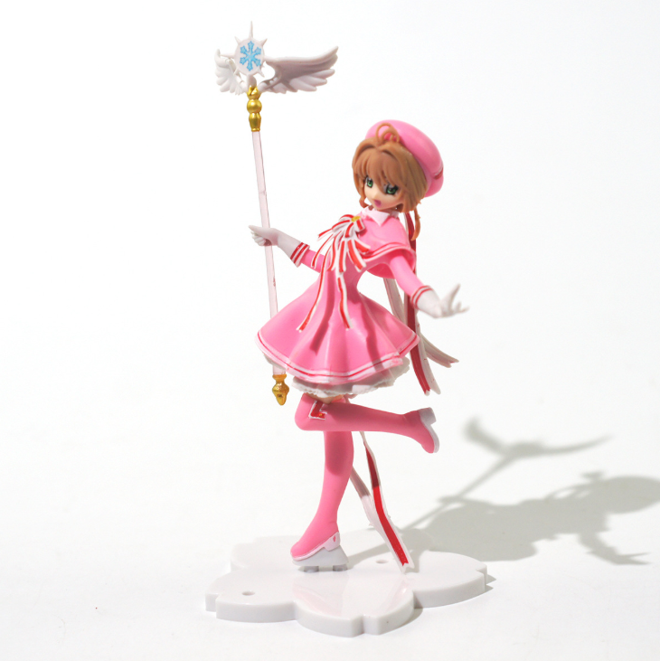 百变小樱手办手办模型 实心PVC粉色裙子女孩蛋糕摆件魔法棒权杖