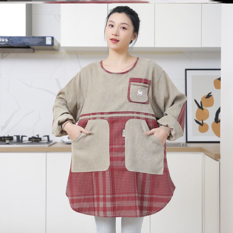 套羽绒服棉袄的围裙做家务日式上班新款洋气园艺大人做饭的个性