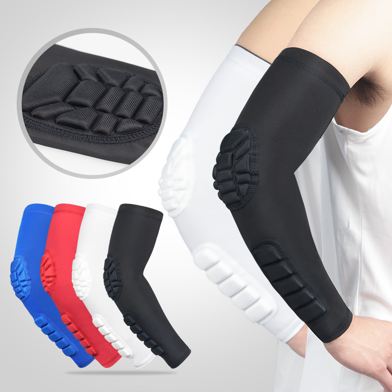 运动护肘蜂窝防撞加压护手臂胳膊袖套男女士篮球骑行健身滑雪护具