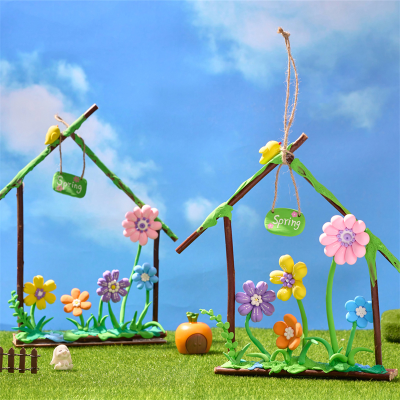 幼儿园户外美术材料包春天创意粘土花饰手工diy儿童制作彩泥花朵