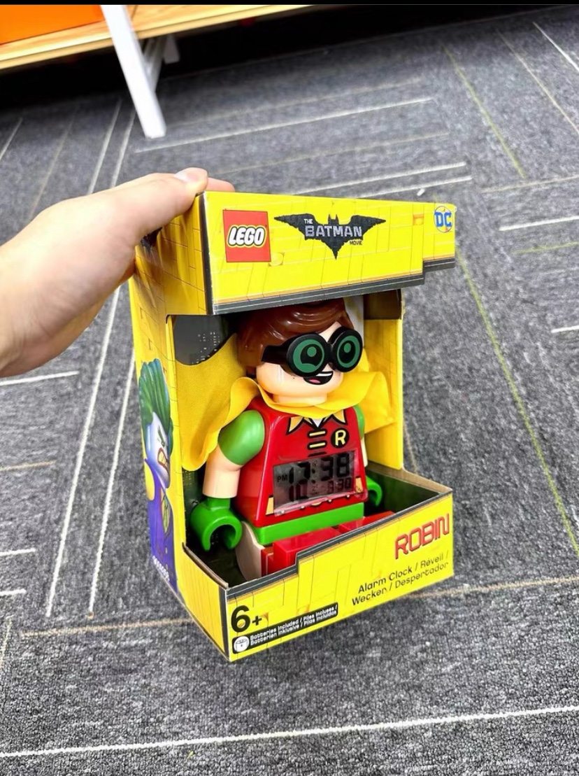LEGO乐高儿童房时钟会发光声效蝙蝠侠超人黑武士风暴骑兵响铃闹