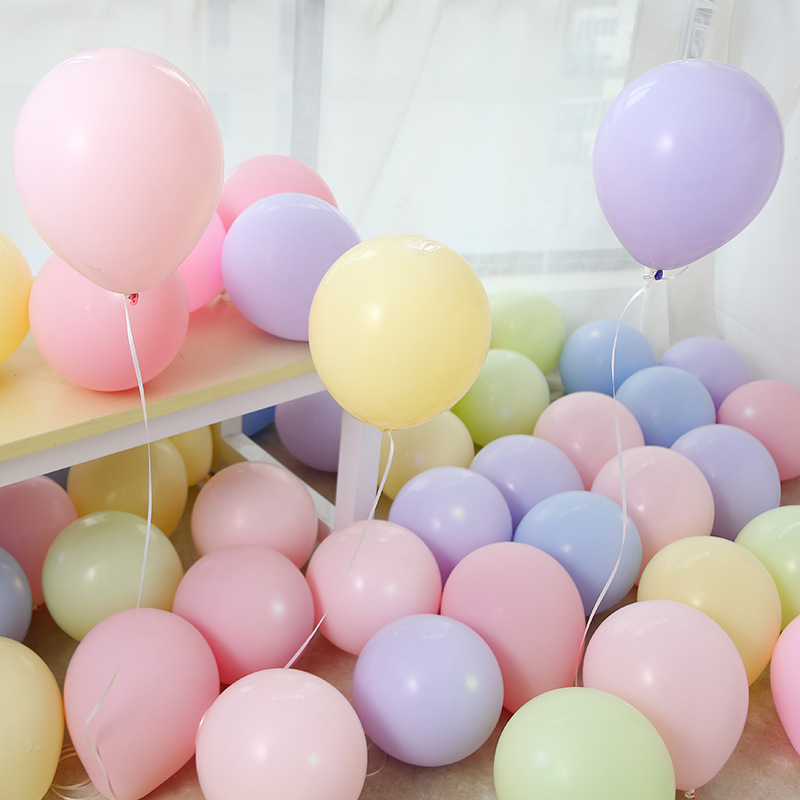 10寸马卡龙气球加厚粉紫黄蓝绿色生日派对浪漫婚房小清新装饰气球