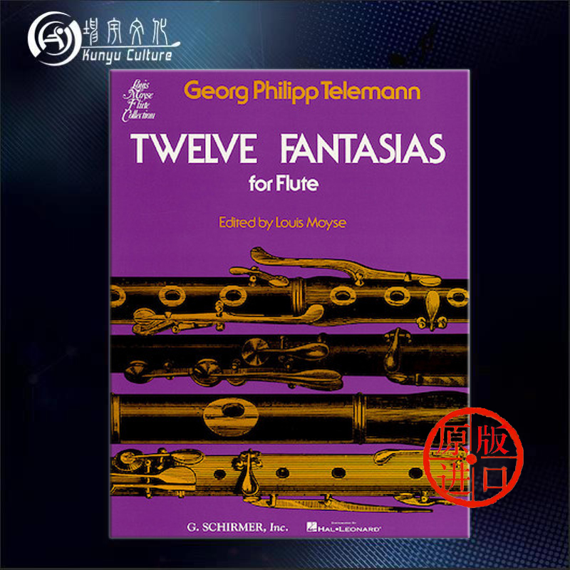 泰勒曼 12首幻想曲 长笛独奏 希尔默原版乐谱书 Telemann 12 Fantasias for Flute Solo HL50335080