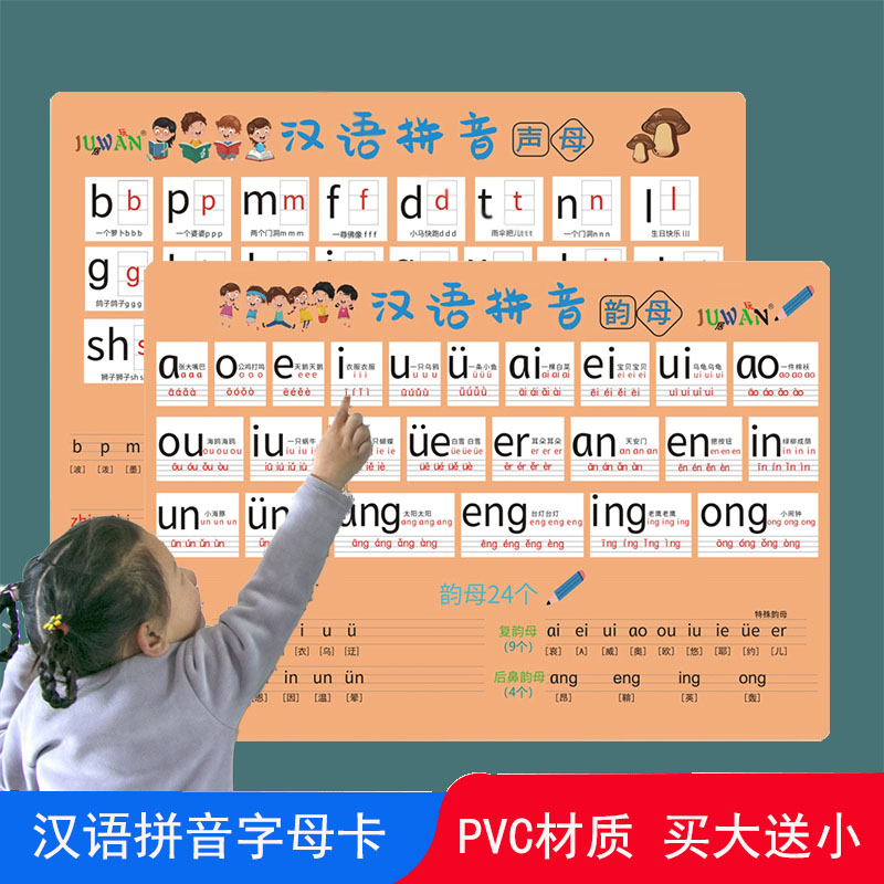 一年级汉语拼音字母表声母韵母整体认读音节化学元素周期表卡片