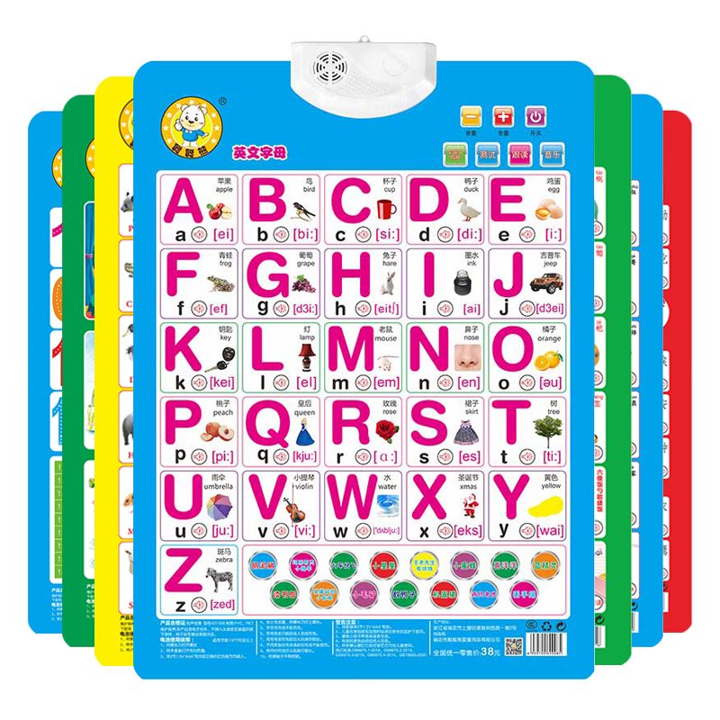 英语有声挂图26个英文字母表挂图发音儿童点读墙贴画大小写