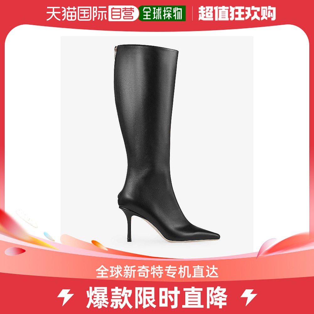 香港直邮潮奢 Jimmy Choo 女士Agathe 85 尖头及膝皮靴