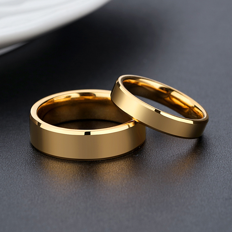 黄金色素圈戒指 简约男戒情侣对戒婚戒镀18K彩金指环女圣诞节礼物