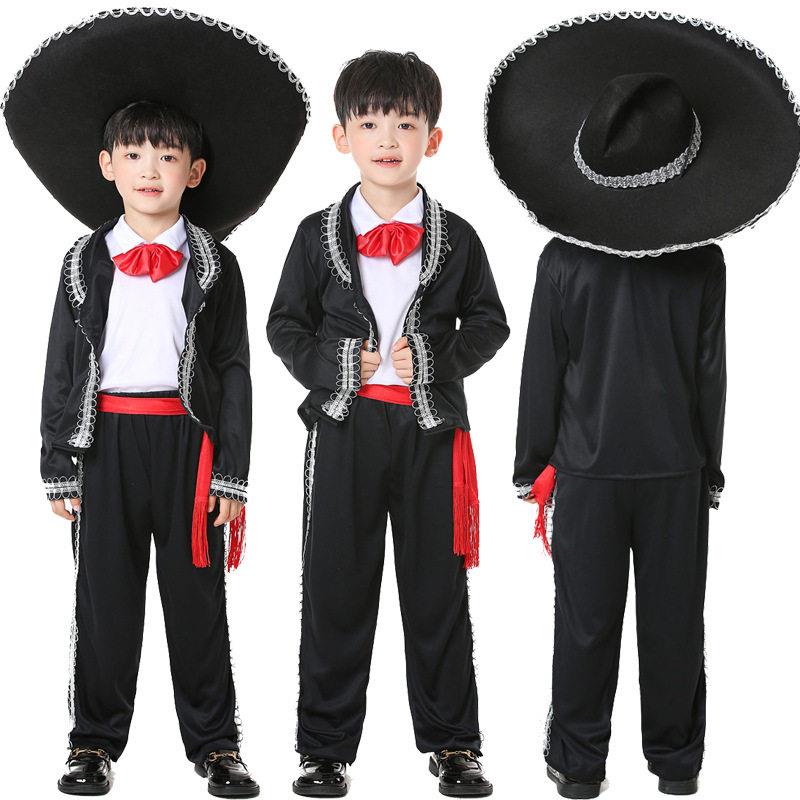 墨西哥苏格兰西班牙德国民族风情服装披风成人儿童传统表演服饰