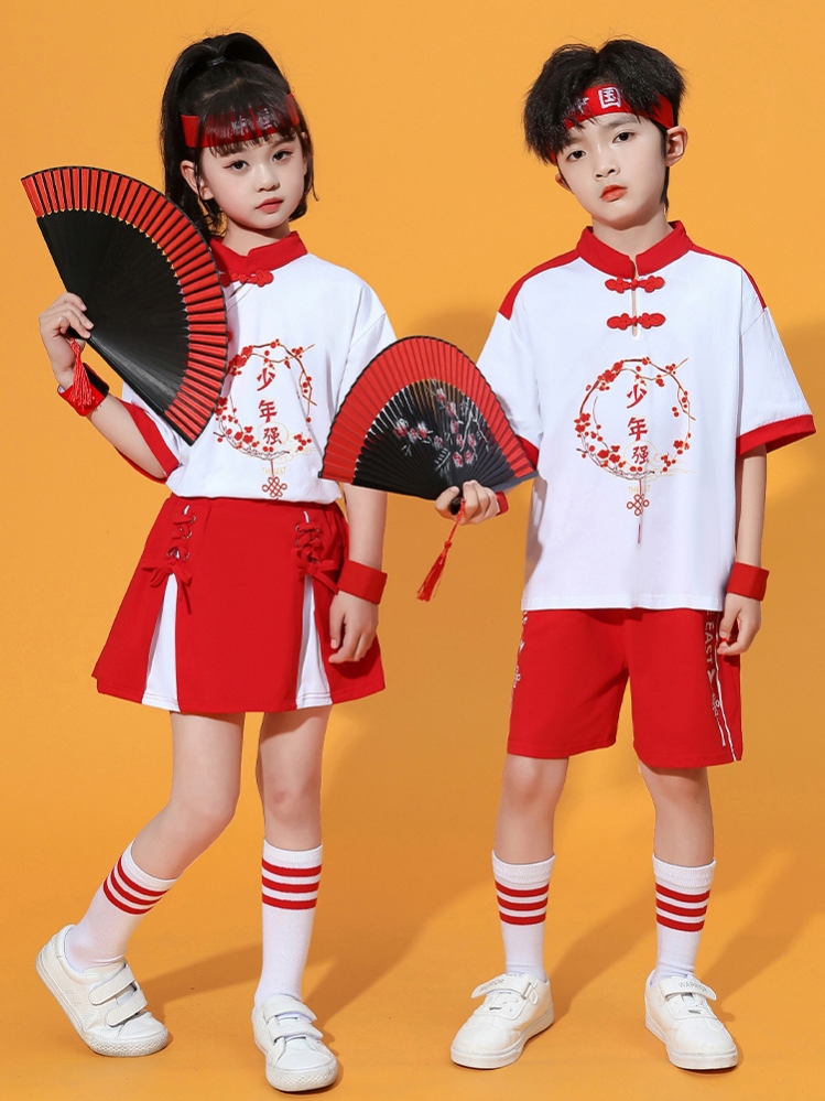 少年志演出服六一儿童中国风演出服爱国朗诵唐装汉服套装合唱团体