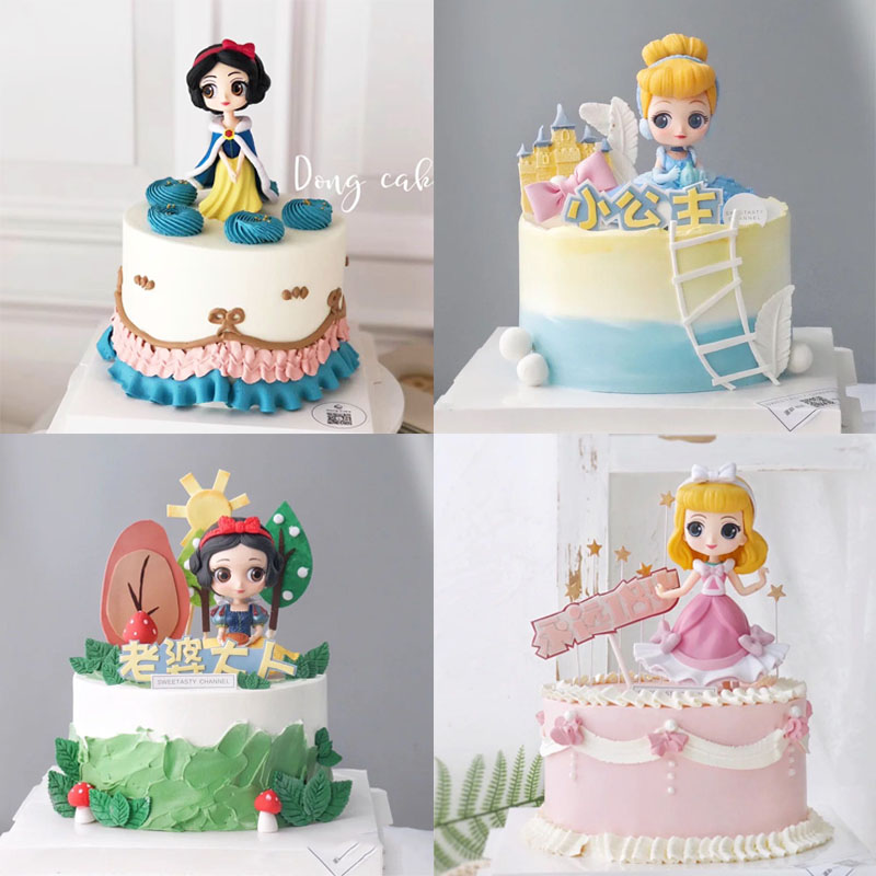 生日蛋糕摆件冰雪公主少女主题童话故事动漫人物生日蛋糕装饰摆件