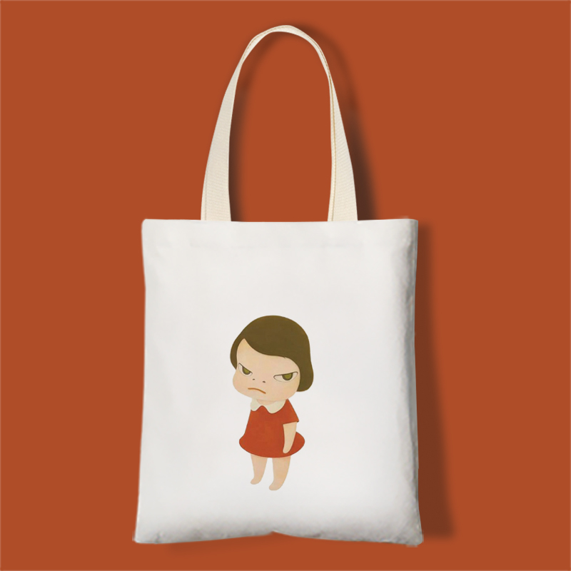 奈良美智周边帆布包手绘插画日式可爱梦游娃娃单肩环保帆布袋DIY