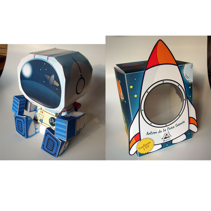 儿童手工折纸DIY拼装立体纸质模型太空人宇航员火箭宇宙公仔制作