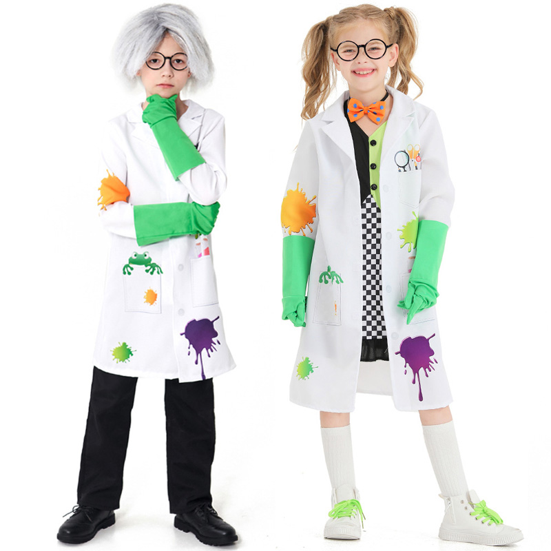 万圣节cosplay服装儿童小科学家 实验室画家儿童过家家职业演出服