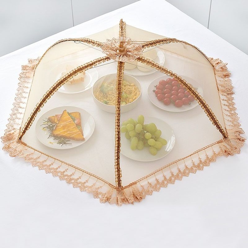 饭菜罩可折叠餐桌食物罩新款家用遮菜盖伞长方形圆形盖菜厨房防蚊