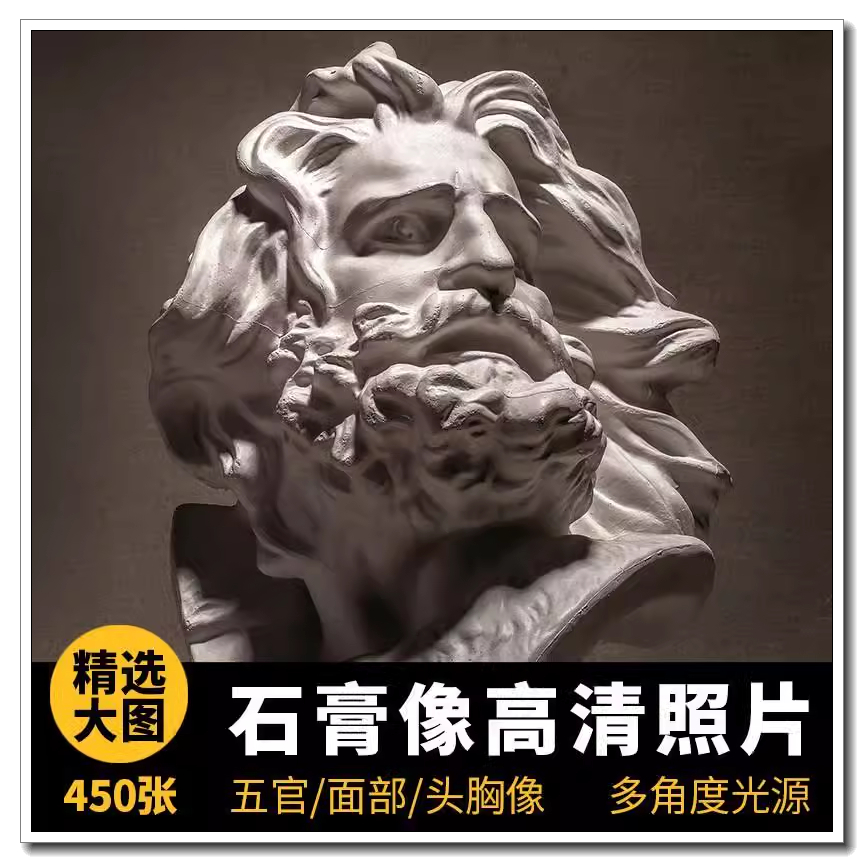 石膏像照片五官面部雕塑海盗大卫马赛美第奇塔头像素描电子版素材