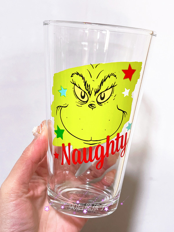 绿毛格林奇圣诞头像可爱玻璃马克杯早餐牛奶杯情侣创意办公水杯子