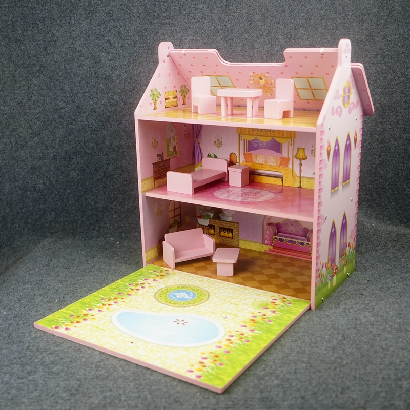 儿童木制小屋公主娃娃玩具城堡过家家DIY组装别墅房子