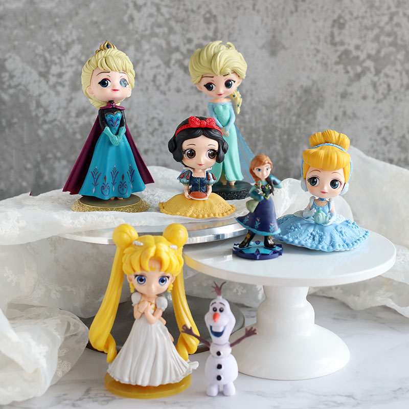 皇冠艾莎公主冰雪节蛋糕装饰摆件白雪灰姑娘美少女爱丽丝公主装扮