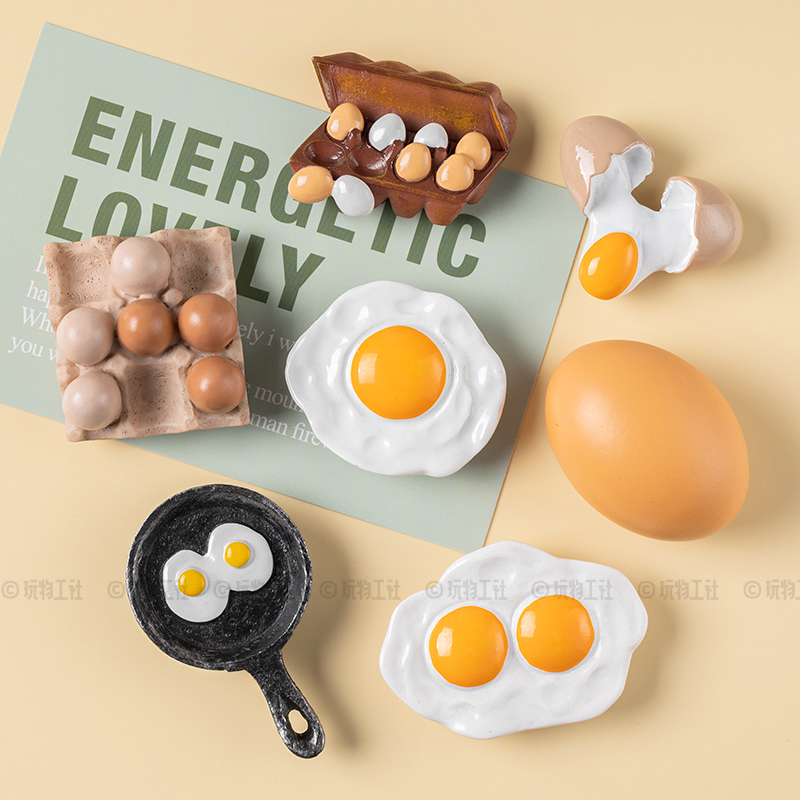 创意可爱鸡蛋冰箱贴磁贴仿真树脂磁力贴磁性贴吸力贴冰箱门装饰
