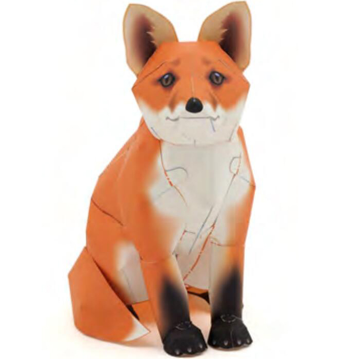 儿童益智DIY立体手工制作仿真小动物狐狸3D纸质模型纸艺玩具
