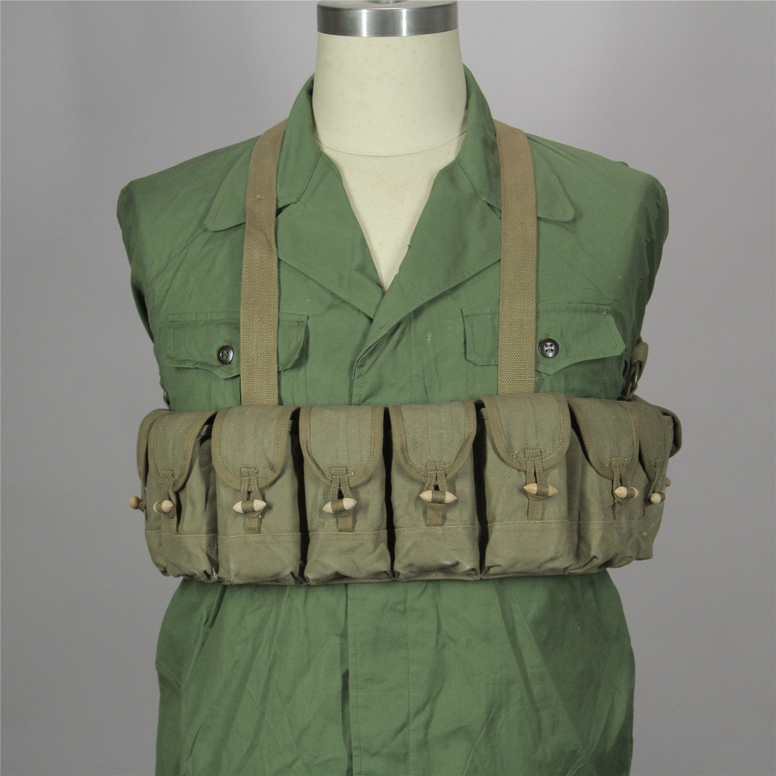 70年代56式半自动SKS 帆布胸挂桥夹包十仓携行装具演出道具子弹袋
