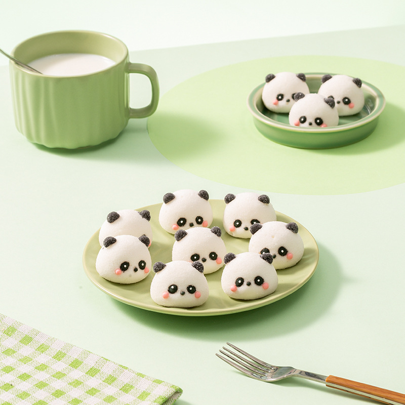 小熊猫头棉花糖果蛋糕装饰摆件圣诞节新年奶茶可爱卡通动物造型