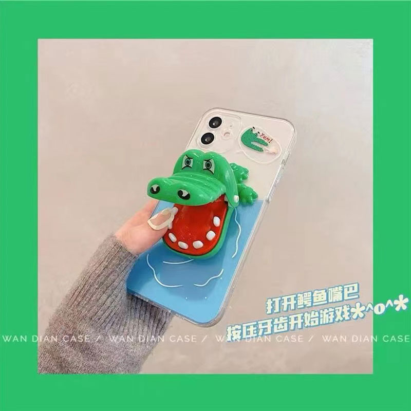 咬手指鳄鱼玩具适用华为P70pro透明手机壳p40pro全包p50防摔mate60pro个性P60pro可爱mate50pro/30/40畅享50