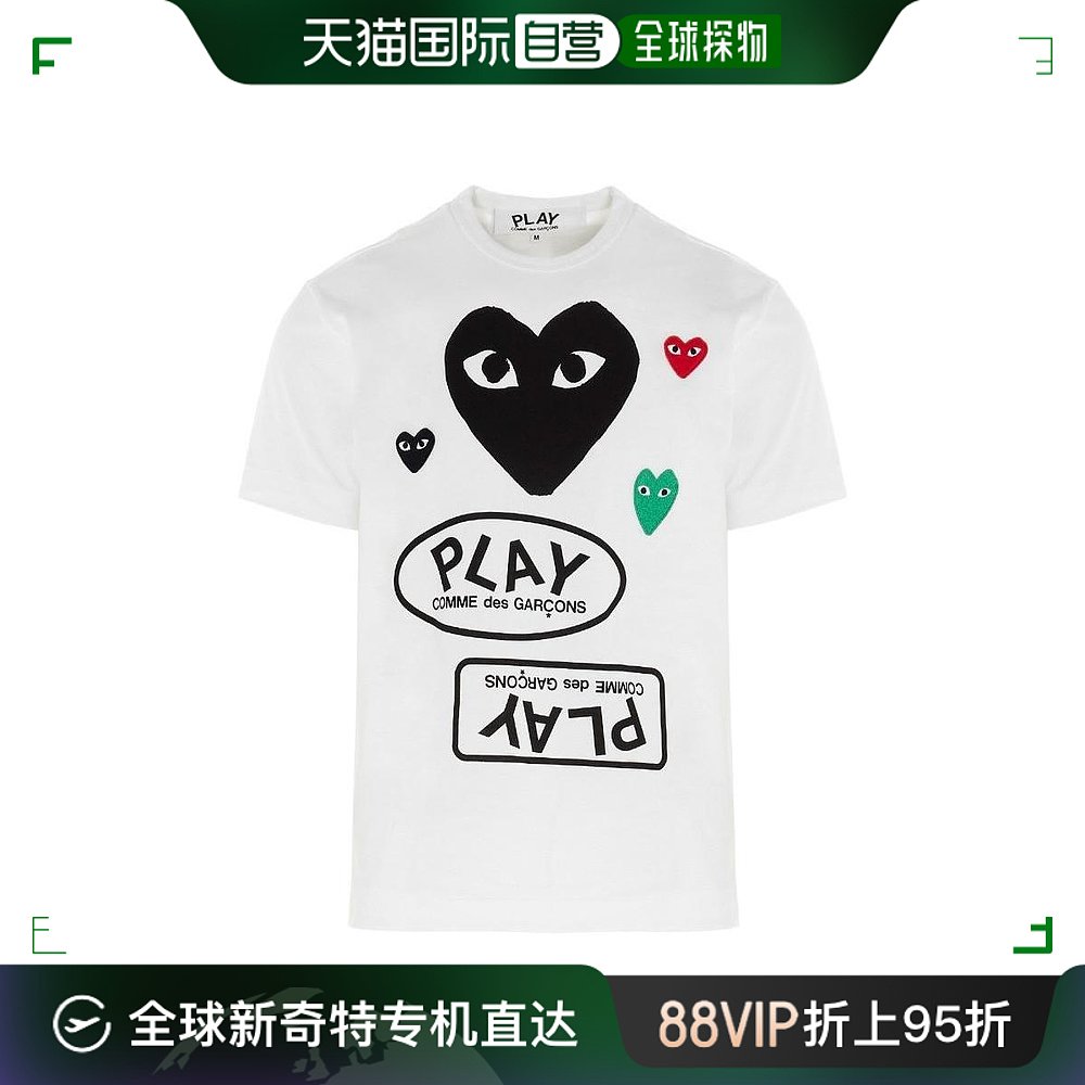 香港直邮Comme Des Garcons Play 男士心形logo图标T恤
