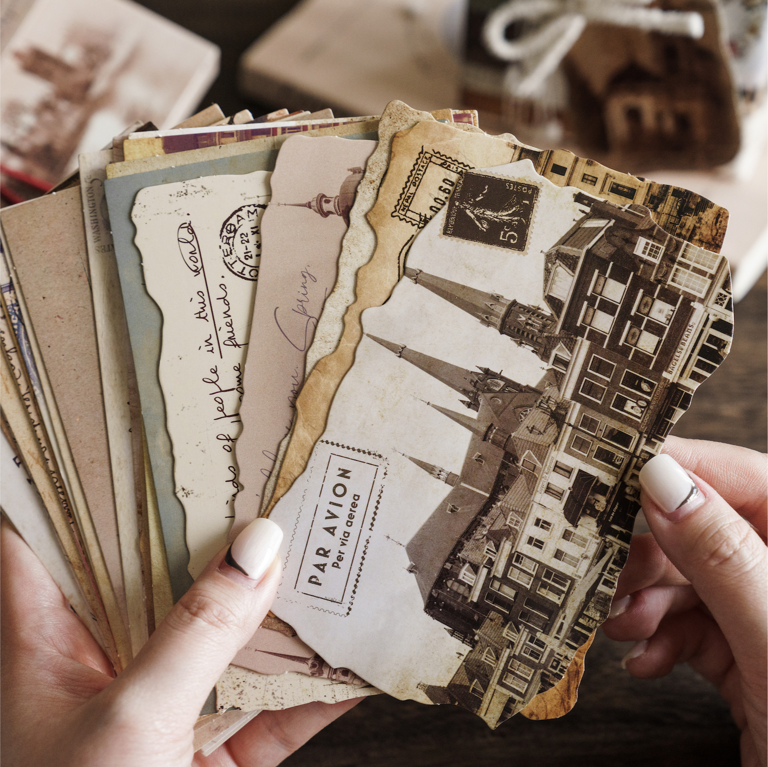 陌墨盒装明信片旅行回忆系列怀旧复古城市风景建筑留言记事贺卡片